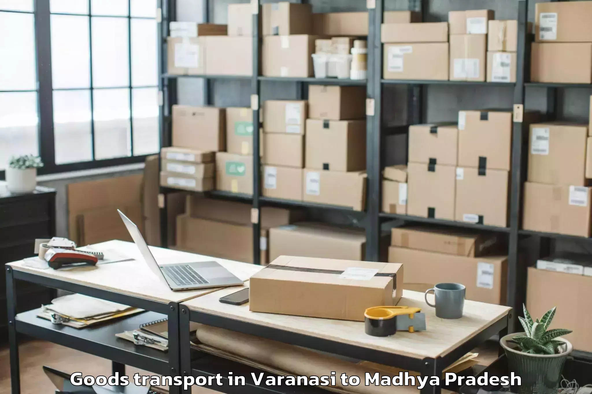 Discover Varanasi to Dabra Pichhore Goods Transport